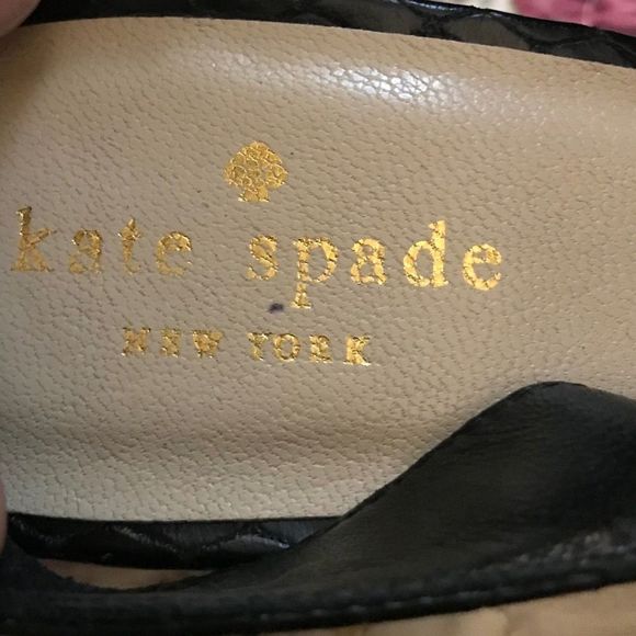 NWT $120 kate spade | Slingback Leather Heels With Bows in Black | Size 8B - Picture 11 of 14